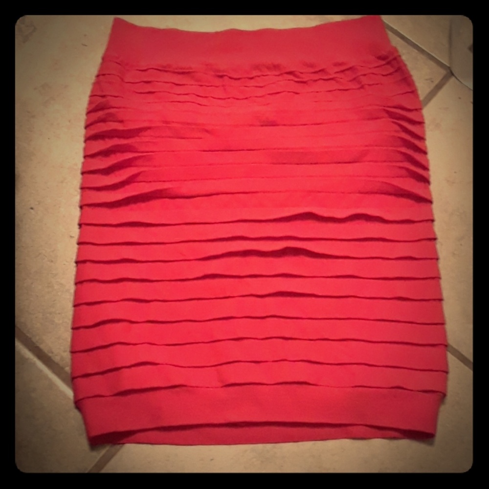 Red bodycon skirt